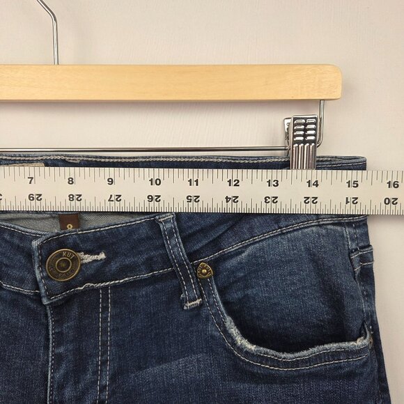 Kut From The Kloth Lightly Distressed Straight-Leg Denim Jeans Size 8 - Picture 7 of 13